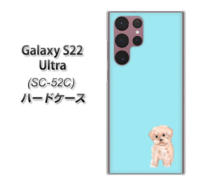 Galaxy S22 Ultra SC-52C docomo 高画質仕上げ 背面印刷 ハードケース【YJ062 トイプードルアプリコット（ブルー）】