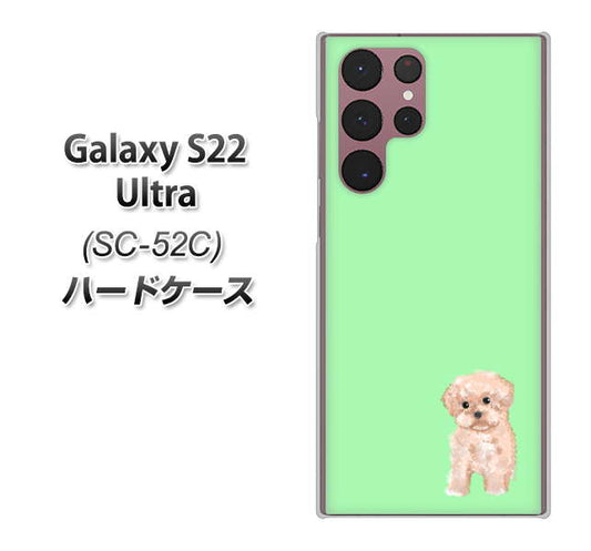 Galaxy S22 Ultra SC-52C docomo 高画質仕上げ 背面印刷 ハードケース【YJ063 トイプードルアプリコット（グリーン）】