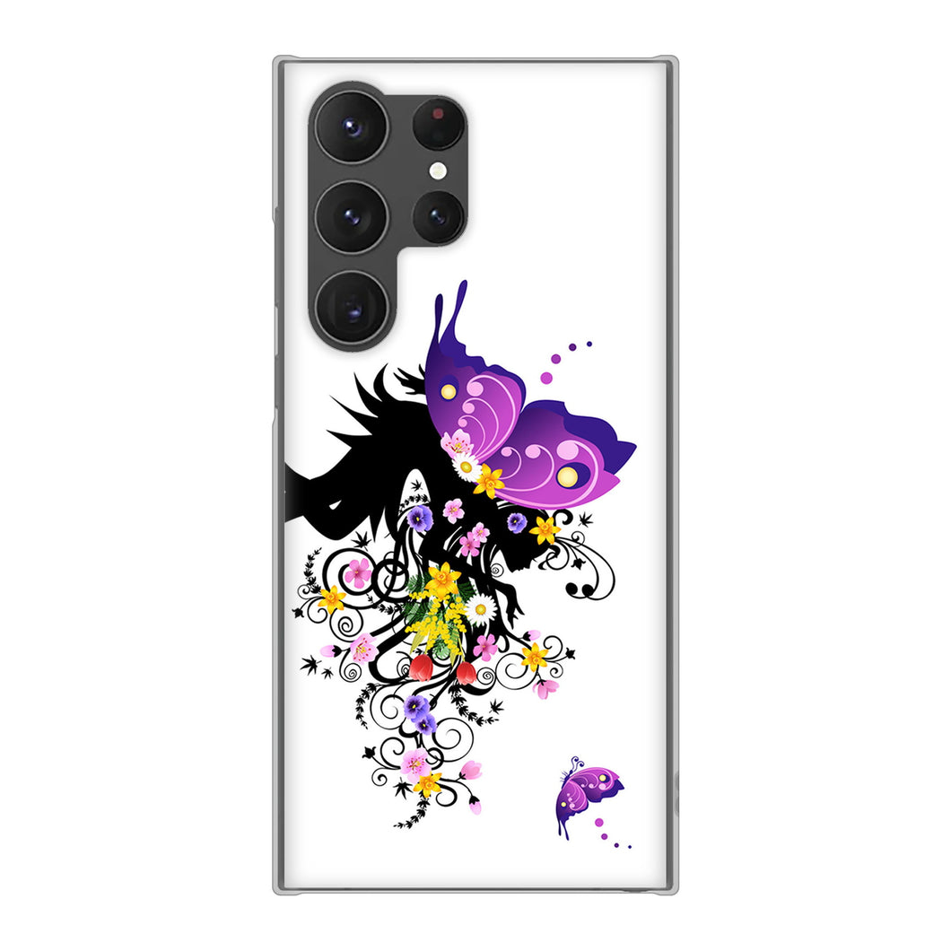 Galaxy S23 Ultra SC-52D docomo 高画質仕上げ 背面印刷 ハードケース バタフライ