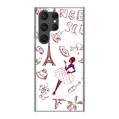 Galaxy S23 Ultra SC-52D docomo 高画質仕上げ 背面印刷 ハードケース LOVE フランス