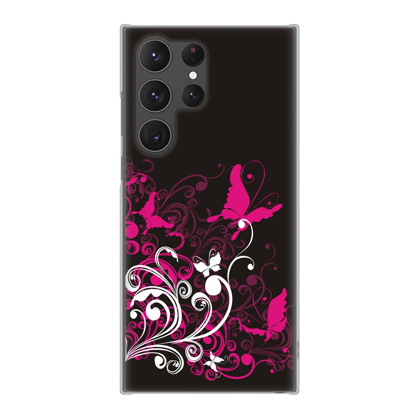 Galaxy S23 Ultra SC-52D docomo 高画質仕上げ 背面印刷 ハードケース バタフライ