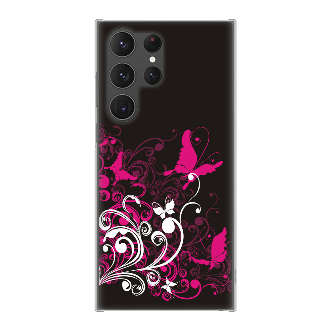 Galaxy S23 Ultra SC-52D docomo 高画質仕上げ 背面印刷 ハードケース バタフライ