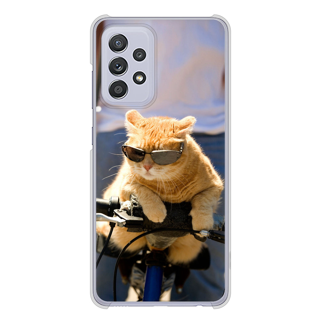 Galaxy A52 5G SC-53B 高画質仕上げ 背面印刷 ハードケース 【595 にゃんとサイクル】