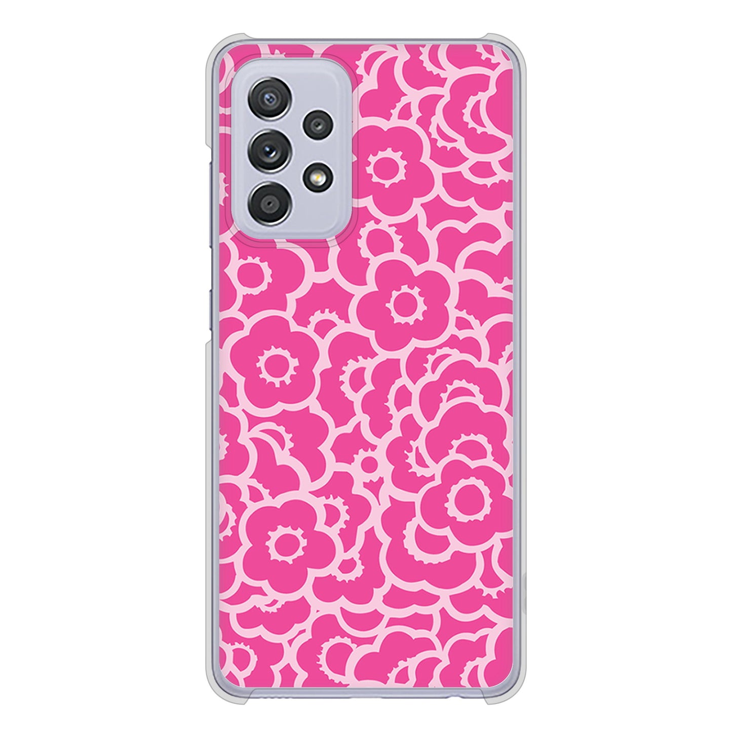Galaxy A52 5G SC-53B 高画質仕上げ 背面印刷 ハードケース 【716 ピンクフラワー】