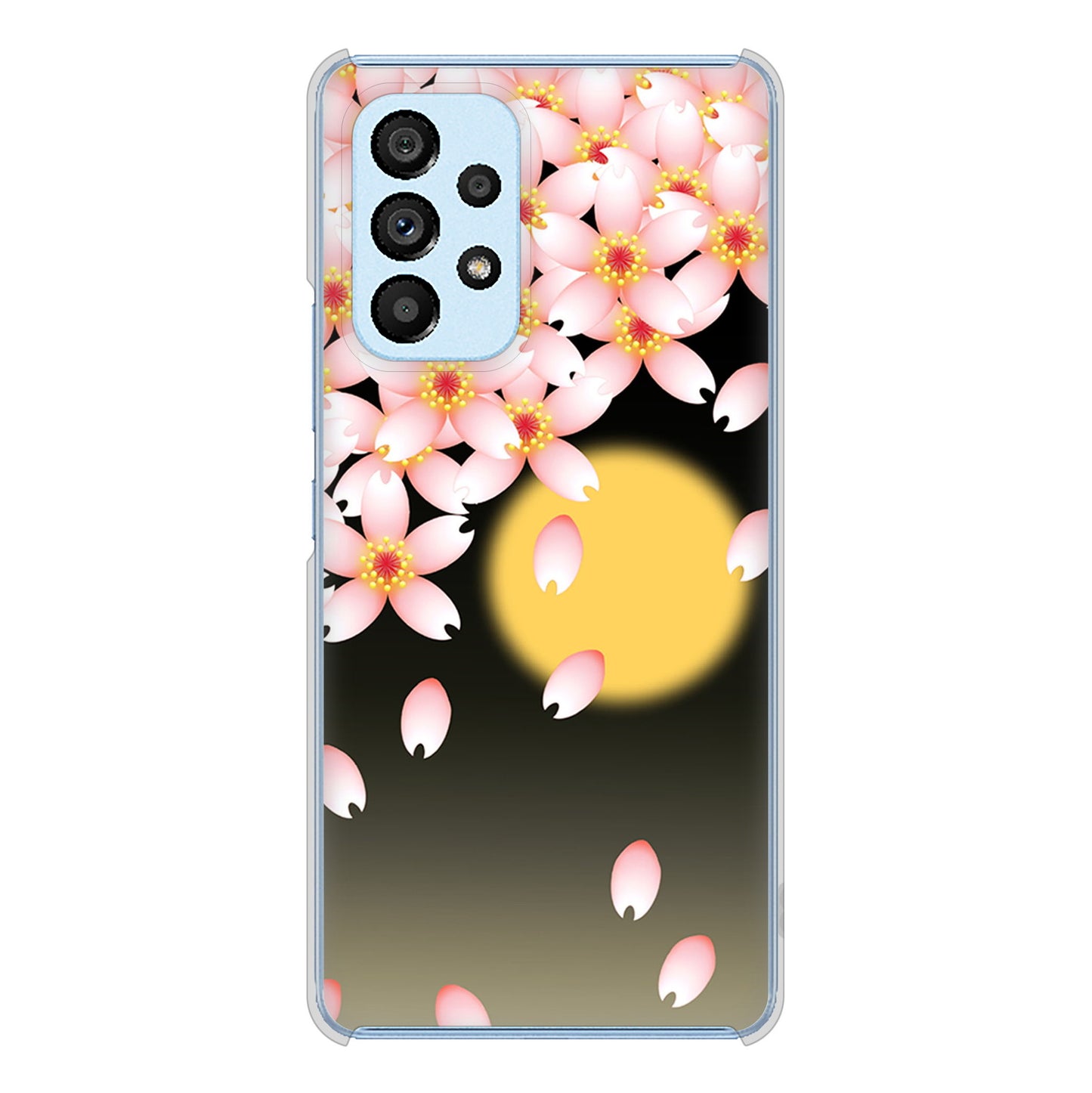 Galaxy A53 5G SC-53C docomo 高画質仕上げ 背面印刷 ハードケース 【136 満月と夜桜】