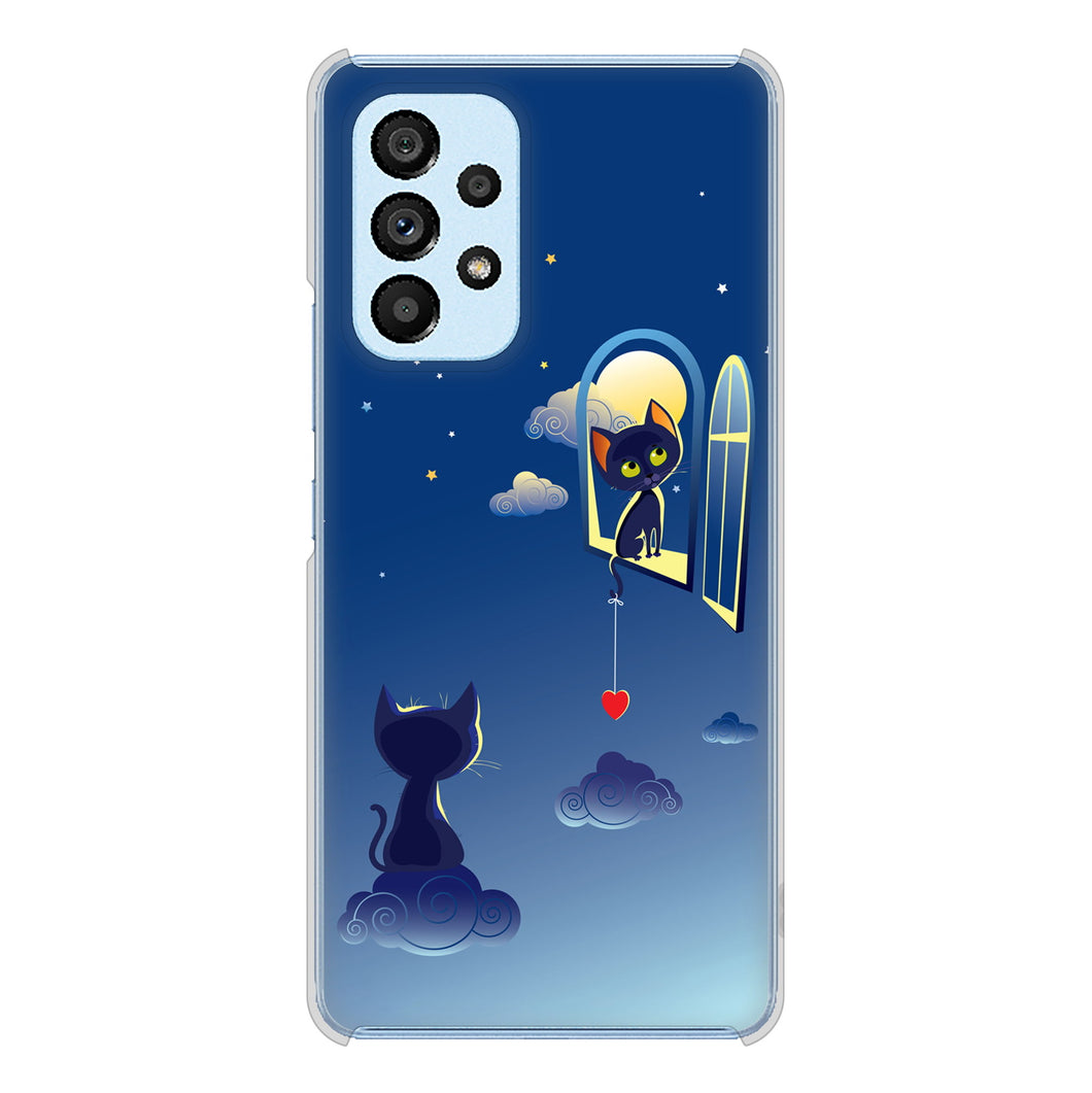 Galaxy A53 5G SC-53C docomo 高画質仕上げ 背面印刷 ハードケース 夜とネコ