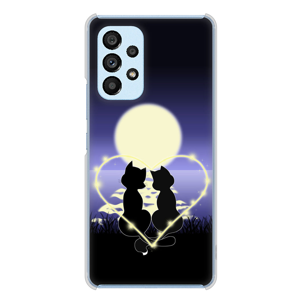 Galaxy A53 5G SC-53C docomo 高画質仕上げ 背面印刷 ハードケース 夜とネコ