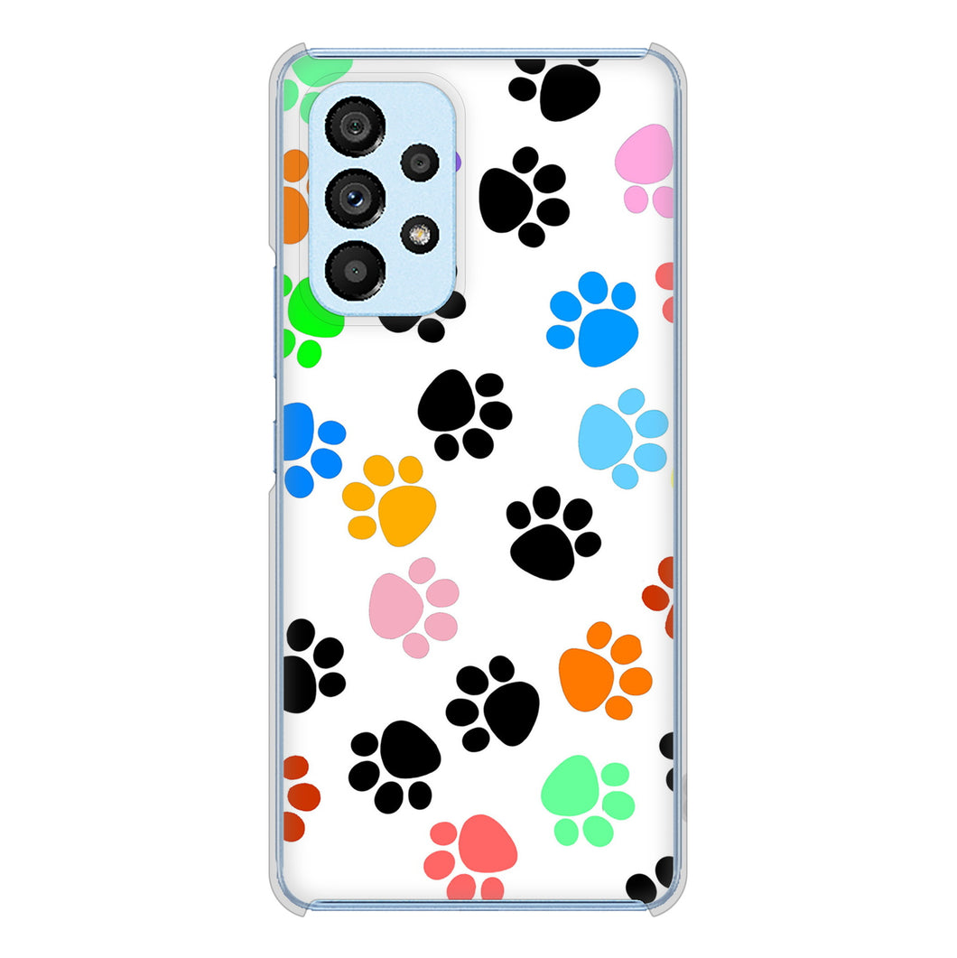 Galaxy A53 5G SC-53C docomo 高画質仕上げ 背面印刷 ハードケース 【1108 あしあとカラフル】
