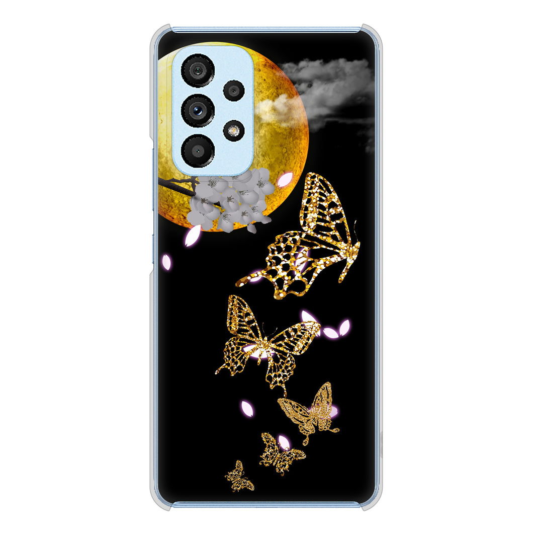 Galaxy A53 5G SC-53C docomo 高画質仕上げ 背面印刷 ハードケース 【1150 月に昇る蝶】