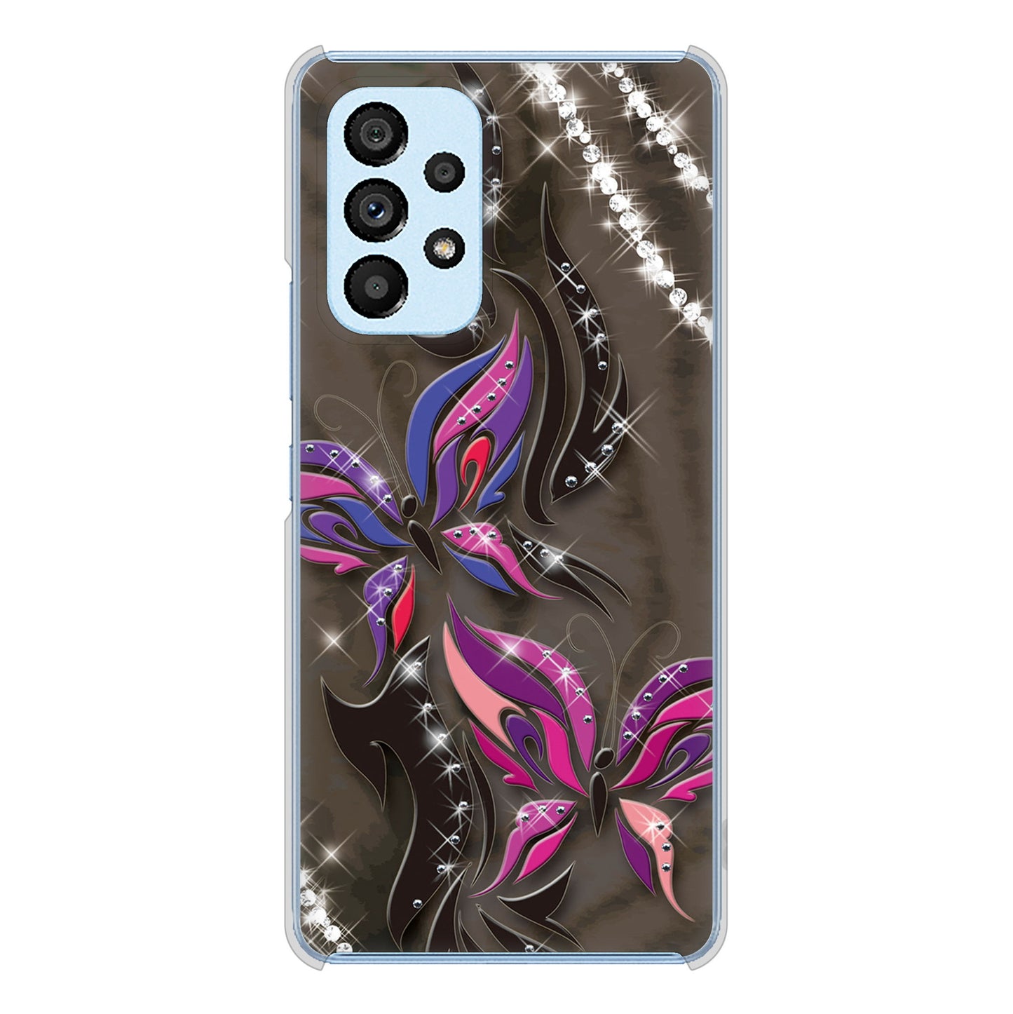 Galaxy A53 5G SC-53C docomo 高画質仕上げ 背面印刷 ハードケース 【1164 キラめくストーンと蝶】