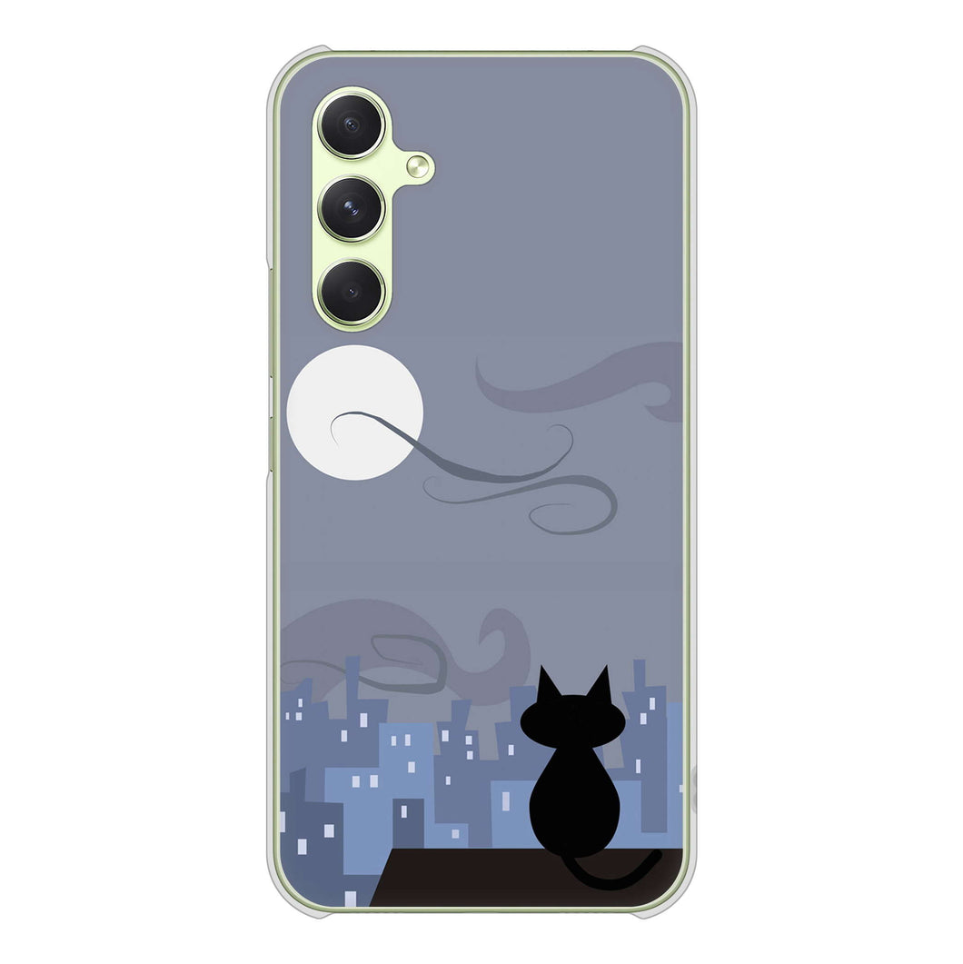 Galaxy A54 5G SC-53D docomo 高画質仕上げ 背面印刷 ハードケース夜とネコ