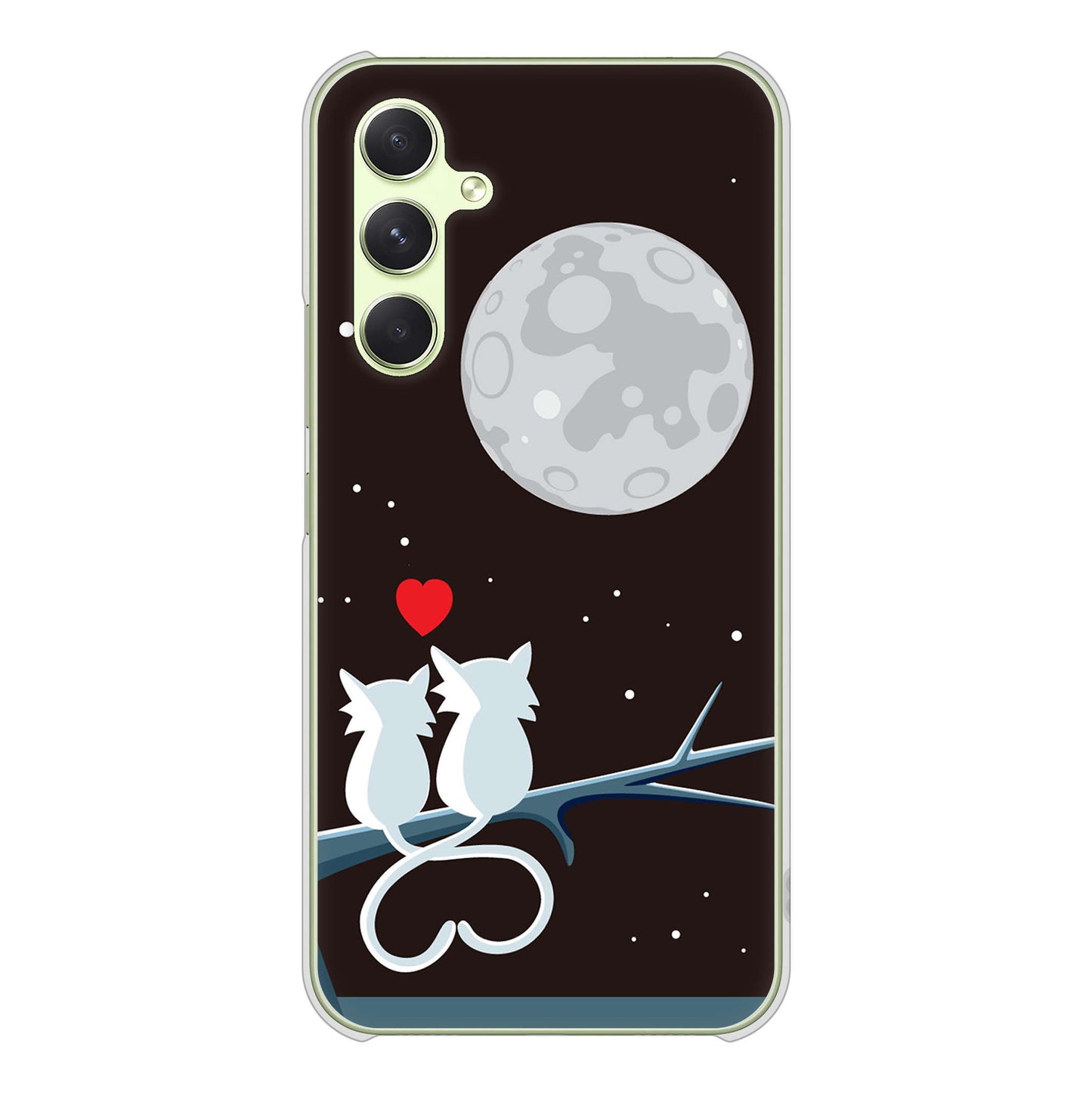 Galaxy A54 5G SC-53D docomo 高画質仕上げ 背面印刷 ハードケース夜とネコ