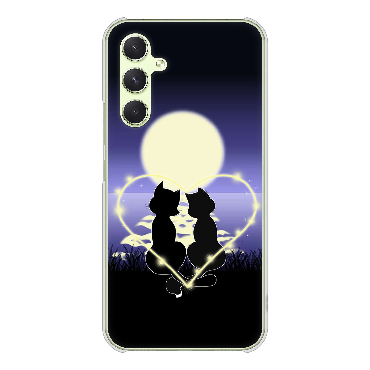 Galaxy A54 5G SC-53D docomo 高画質仕上げ 背面印刷 ハードケース夜とネコ