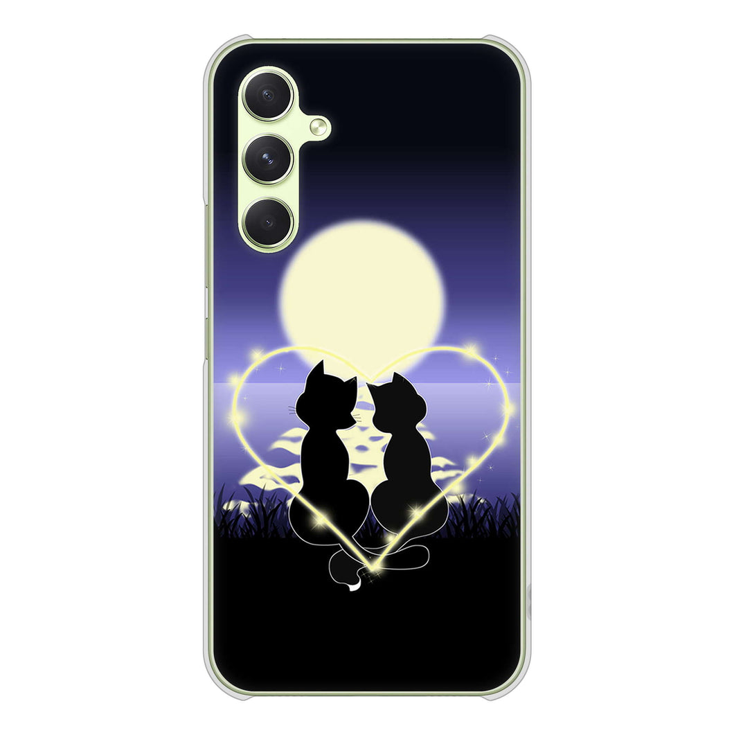 Galaxy A54 5G SC-53D docomo 高画質仕上げ 背面印刷 ハードケース夜とネコ