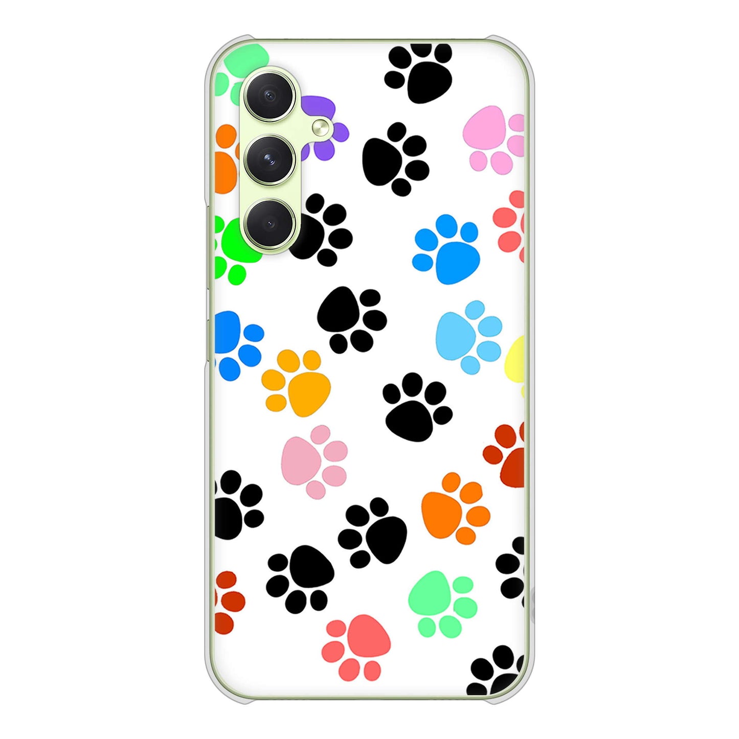 Galaxy A54 5G SC-53D docomo 高画質仕上げ 背面印刷 ハードケース 【1108 あしあとカラフル】