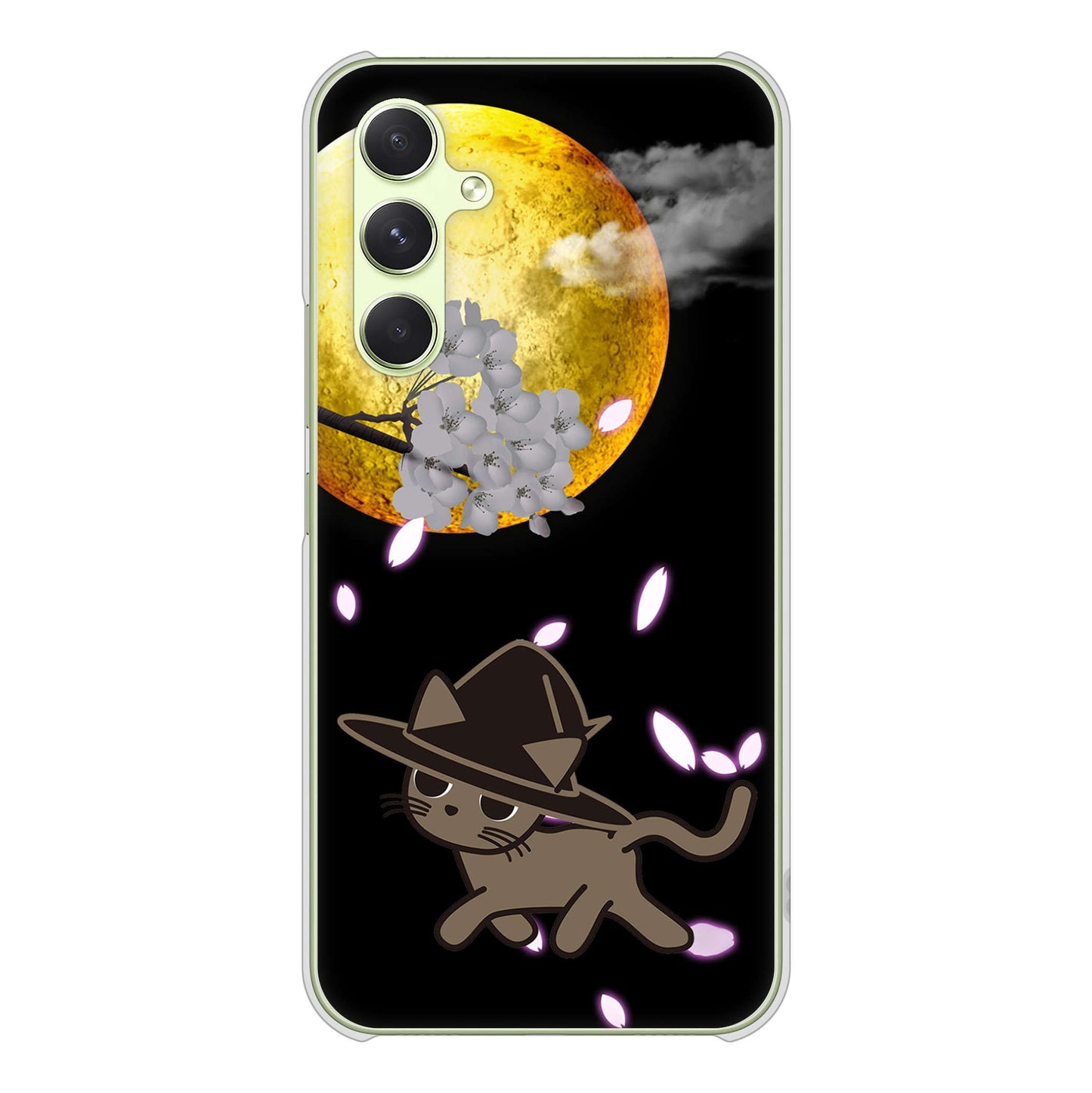 Galaxy A54 5G SC-53D docomo 高画質仕上げ 背面印刷 ハードケース夜とネコ