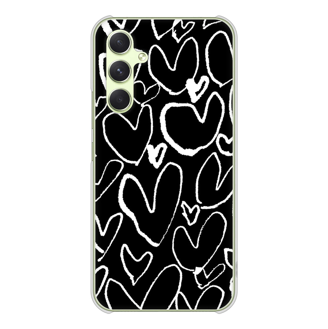 Galaxy A54 5G SC-53D docomo 高画質仕上げ 背面印刷 ハードケース 【1124 ハート BK＆WH】