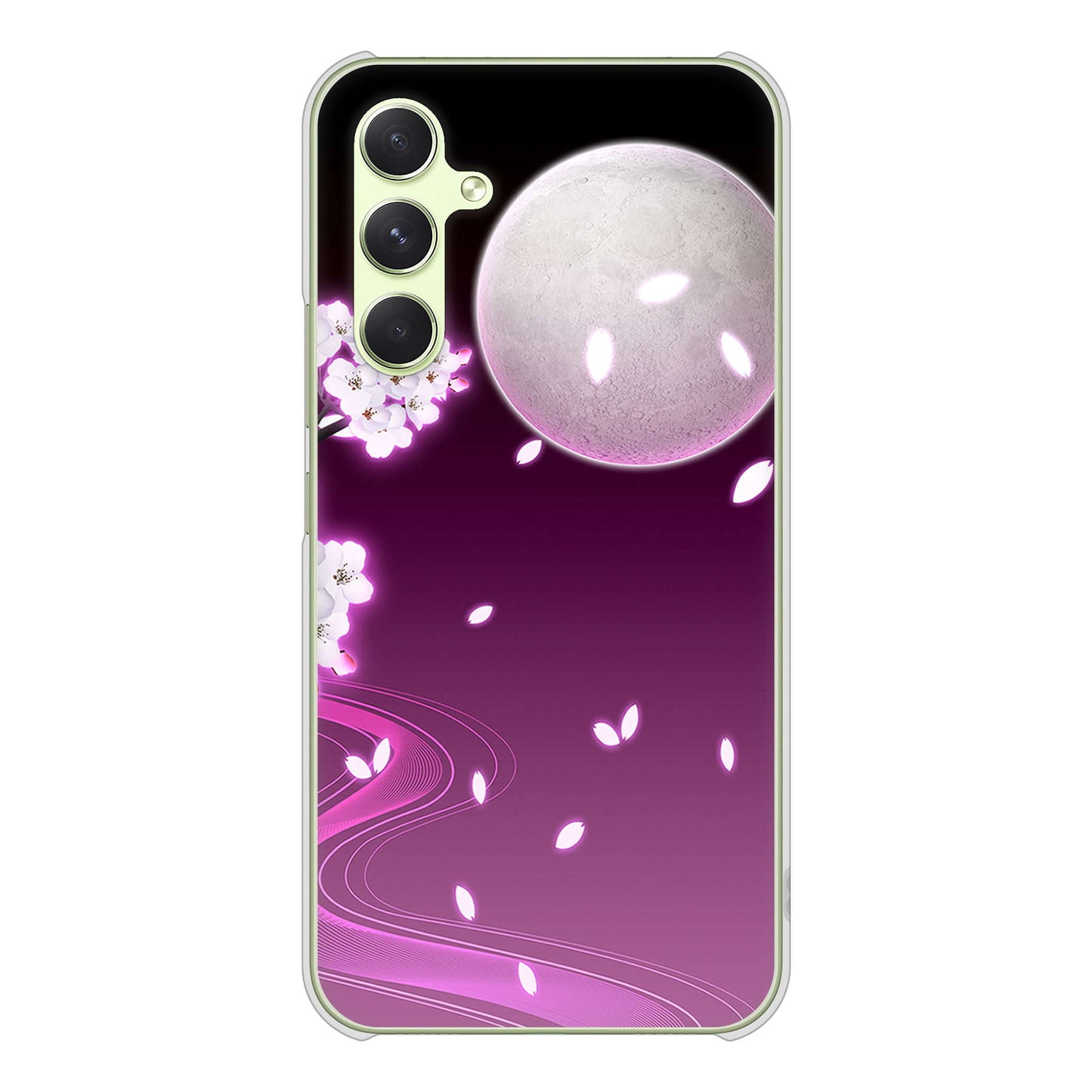 Galaxy A54 5G SC-53D docomo 高画質仕上げ 背面印刷 ハードケース 【1223 紫に染まる月と桜】