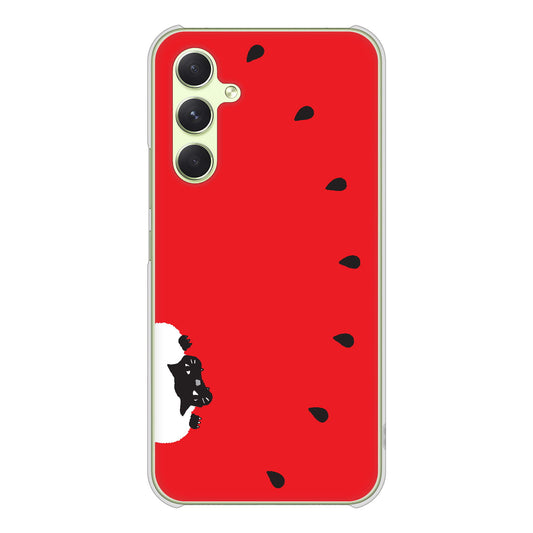 Galaxy A54 5G SC-53D docomo 高画質仕上げ 背面印刷 ハードケースすいかをかじるネコ