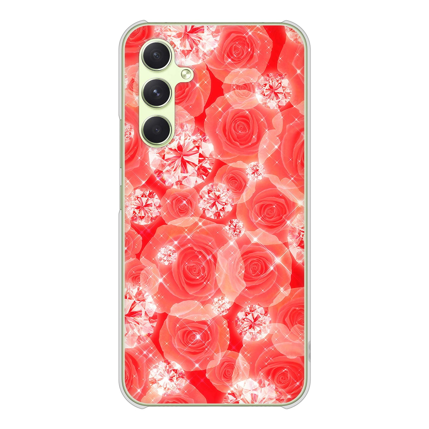 Galaxy A54 5G SC-53D docomo 高画質仕上げ 背面印刷 ハードケース 【VA816 ダイヤモンドとバラ】