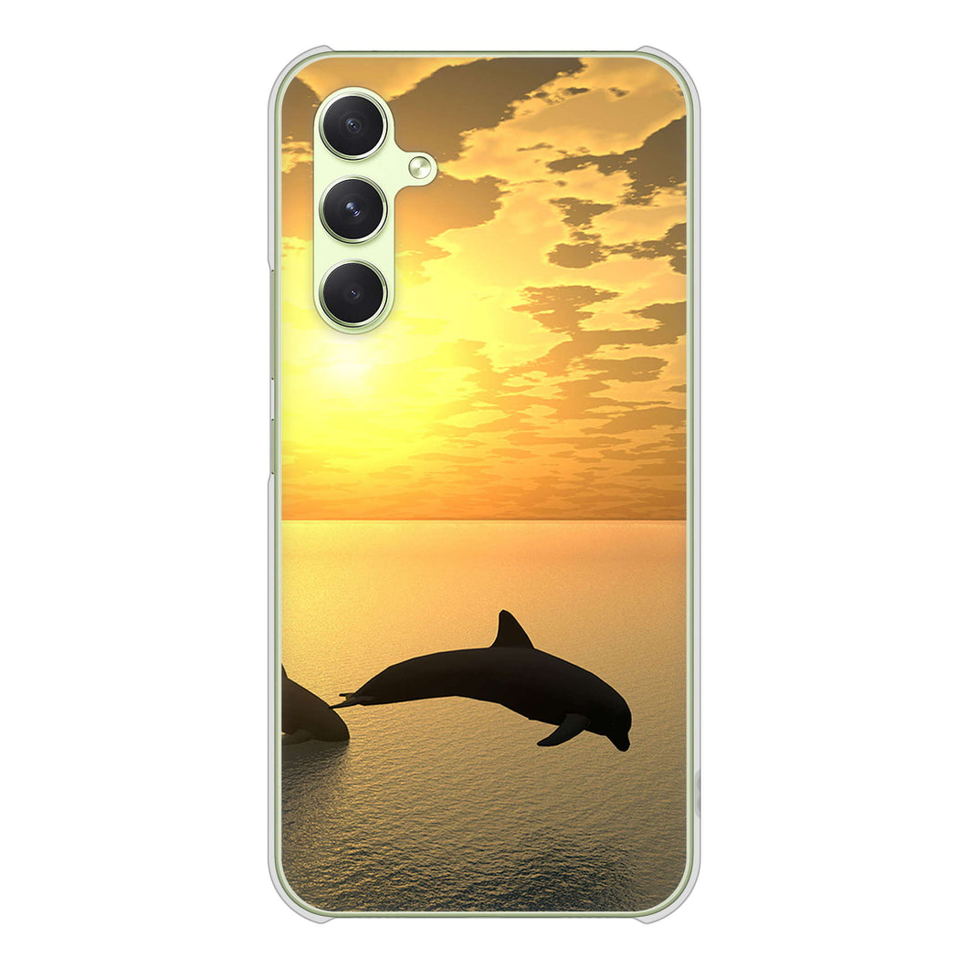 Galaxy A54 5G SC-53D docomo 高画質仕上げ 背面印刷 ハードケース 【VA845 夕暮れのドルフィン】