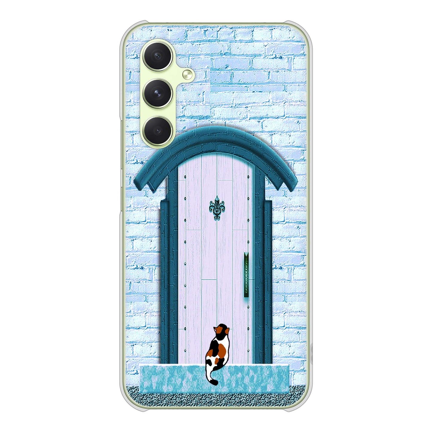 Galaxy A54 5G SC-53D docomo 高画質仕上げ 背面印刷 ハードケース猫とドア