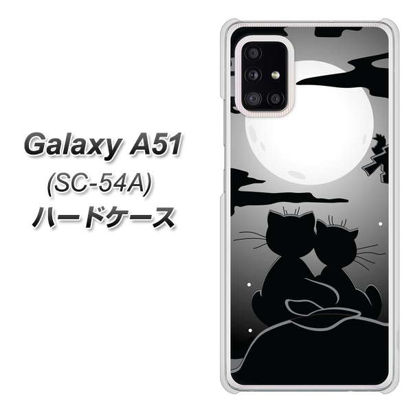 docomo ギャラクシーA51 SC-54A 高画質仕上げ 背面印刷 ハードケース【342 月夜の二人】