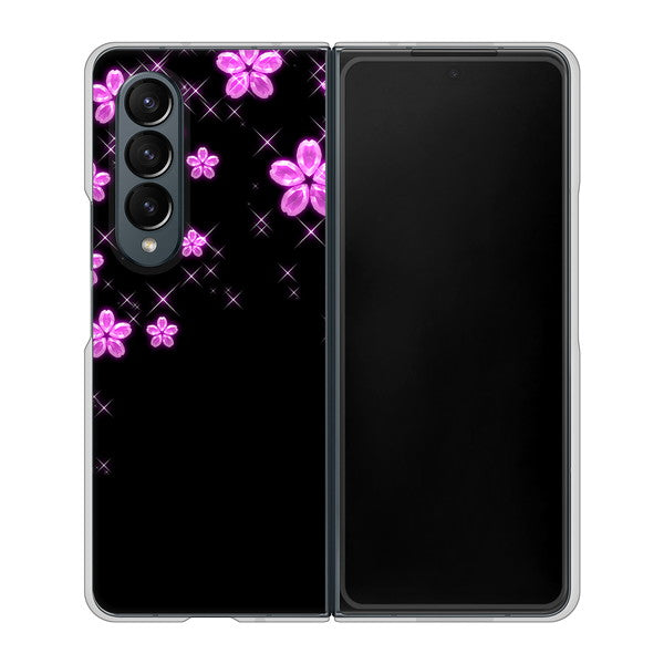 Galaxy Z Fold4 SC-55C docomo 高画質仕上げ 背面印刷 ハードケース【019 桜クリスタル】