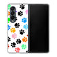 Galaxy Z Fold4 SC-55C docomo 高画質仕上げ 背面印刷 ハードケース【1108 あしあとカラフル】