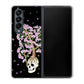Galaxy Z Fold4 SC-55C docomo 高画質仕上げ 背面印刷 ハードケース【AG829 骸骨桜（黒）】