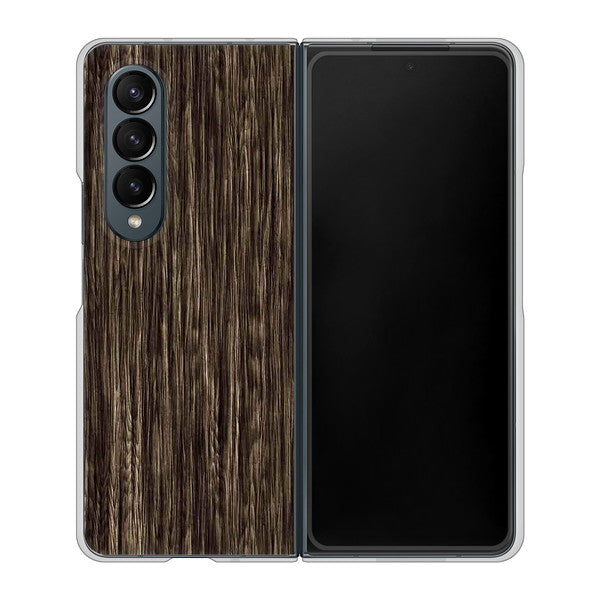 Galaxy Z Fold4 SC-55C docomo 高画質仕上げ 背面印刷 ハードケース【EK848 木目ダークブラウン】