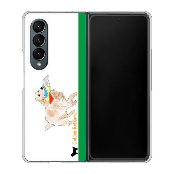 Galaxy Z Fold4 SC-55C docomo 高画質仕上げ 背面印刷 ハードケース【YD829 ゴールデンレトリバー05】