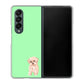 Galaxy Z Fold4 SC-55C docomo 高画質仕上げ 背面印刷 ハードケース【YJ063 トイプードルアプリコット（グリーン）】