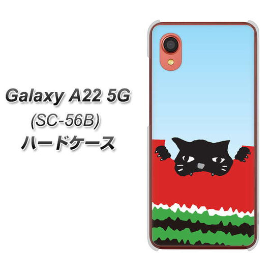 Galaxy A22 5G SC-56B docomo 高画質仕上げ 背面印刷 ハードケース【IA815 すいかをかじるネコ(大)】