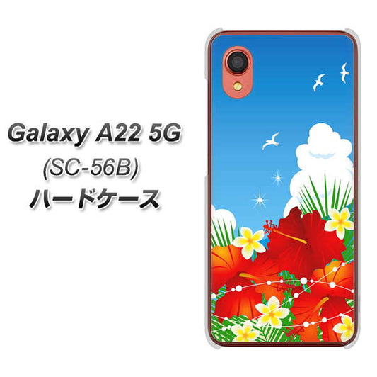 Galaxy A22 5G SC-56B docomo 高画質仕上げ 背面印刷 ハードケース【VA821 ハイビスカスと青空】