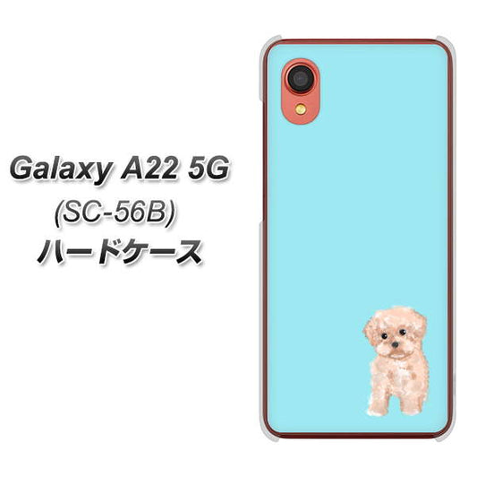 Galaxy A22 5G SC-56B docomo 高画質仕上げ 背面印刷 ハードケース【YJ062 トイプードルアプリコット（ブルー）】