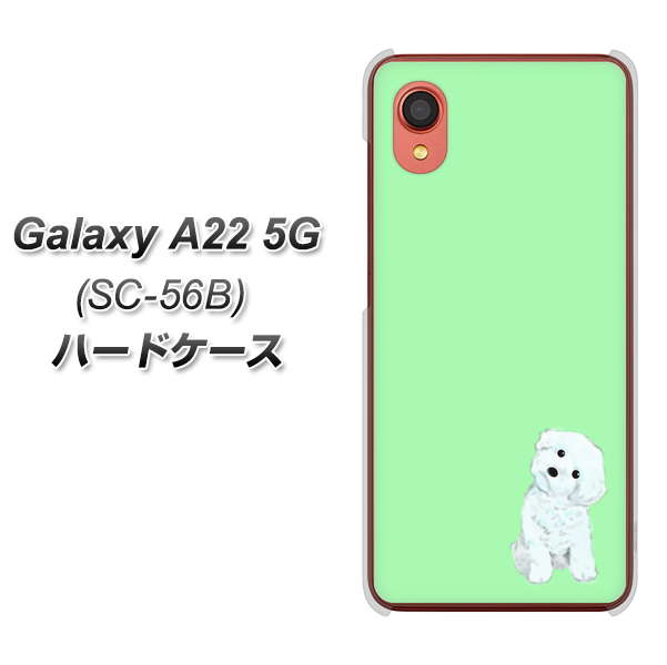 Galaxy A22 5G SC-56B docomo 高画質仕上げ 背面印刷 ハードケース【YJ071 トイプードルホワイト（グリーン）】