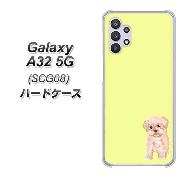 au ギャラクシーA32 5G SCG08 高画質仕上げ 背面印刷 ハードケース【YJ064 トイプードルアプリコット（イエロー）】