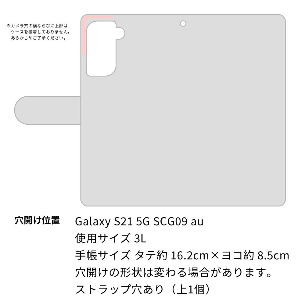 au ギャラクシーS21 5G SCG09 高画質仕上げ プリント手帳型ケース(通常型)【FD814 色鉛筆（藤浪）】