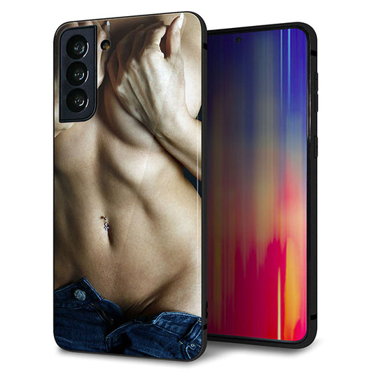 au ギャラクシーS21+ 5G SCG10 強化ガラス＆TPUスマホケース ガラプリ【602 ボディライン】