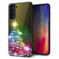 au ギャラクシーS21+ 5G SCG10 強化ガラス＆TPUスマホケース ガラプリ【722 レインボークリスマス】