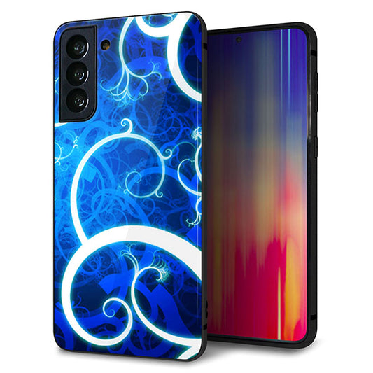 au ギャラクシーS21+ 5G SCG10 強化ガラス＆TPUスマホケース ガラプリ【EK850 神秘の草】