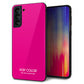 au ギャラクシーS21+ 5G SCG10 強化ガラス＆TPUスマホケース ガラプリ【KM910 ポップカラー(ピンク)】