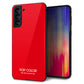 au ギャラクシーS21+ 5G SCG10 強化ガラス＆TPUスマホケース ガラプリ【KM915 ポップカラー(レッド)】