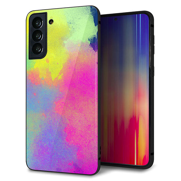 au ギャラクシーS21+ 5G SCG10 強化ガラス＆TPUスマホケース ガラプリ【YJ294 デザイン色彩】