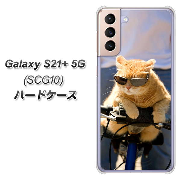 au ギャラクシーS21+ 5G SCG10 高画質仕上げ 背面印刷 ハードケース【595 にゃんとサイクル】