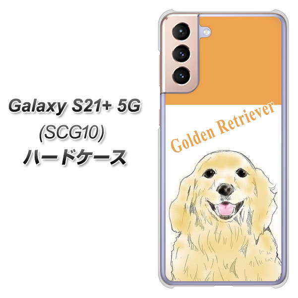 au ギャラクシーS21+ 5G SCG10 高画質仕上げ 背面印刷 ハードケース【YD827 ゴールデンレトリバー03】
