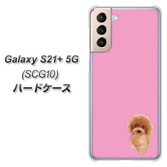 au ギャラクシーS21+ 5G SCG10 高画質仕上げ 背面印刷 ハードケース【YJ049 トイプードルレッド（ピンク）】