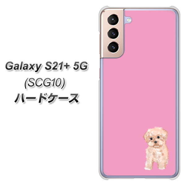 au ギャラクシーS21+ 5G SCG10 高画質仕上げ 背面印刷 ハードケース【YJ061 トイプードルアプリコット（ピンク）】