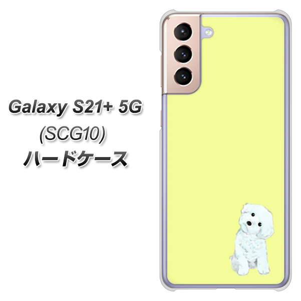 au ギャラクシーS21+ 5G SCG10 高画質仕上げ 背面印刷 ハードケース【YJ072 トイプードルホワイト（イエロー）】